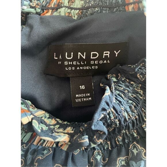 Laundry by Shelli Segal Women's Long Sleeve High Neck Mini Dress with Tiered Ski - Picture 6 of 7